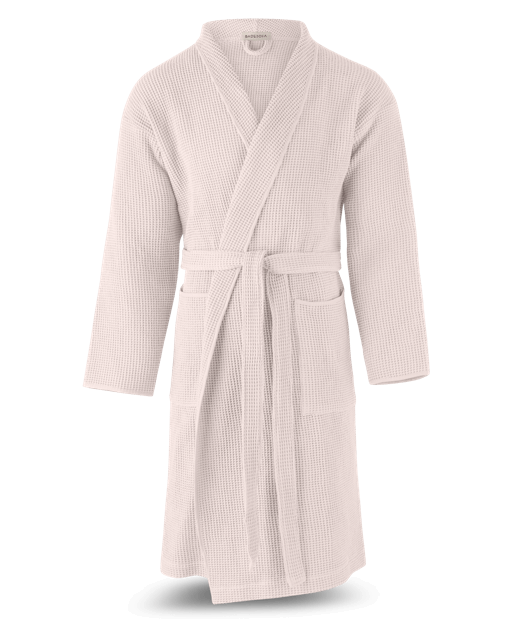 Bademantel Waffelpiqué in Rosé