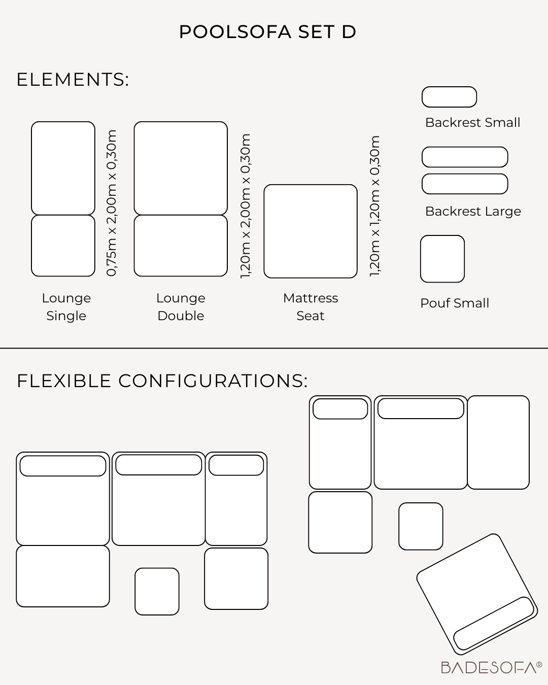Salon de jardin POOLSOFA - Configuration D