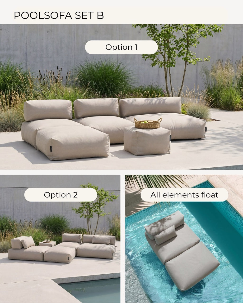 Salon de jardin POOLSOFA - Configuration B 