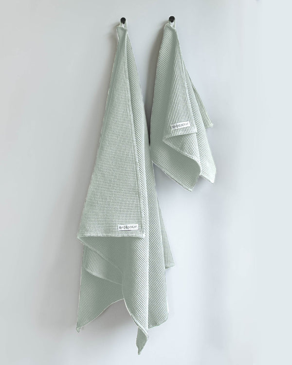 BADESOFA® Handtuch Waffelpiqué Bio-Baumwolle grün