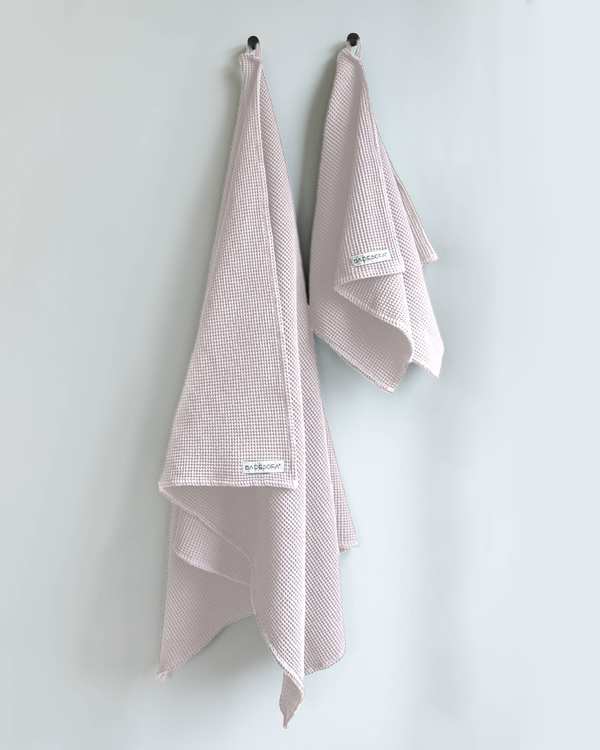 BADESOFA® Handtuch Waffelpiqué Bio-Baumwolle perlmutt